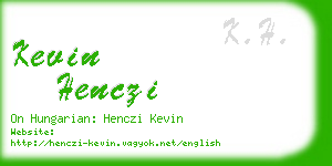 kevin henczi business card